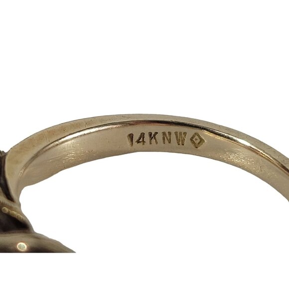 14kt Yellow Gold Botanical Ring w/ Genuine Diamond Accent Size 4.75 Weight 3.06g - Picture 4 of 12